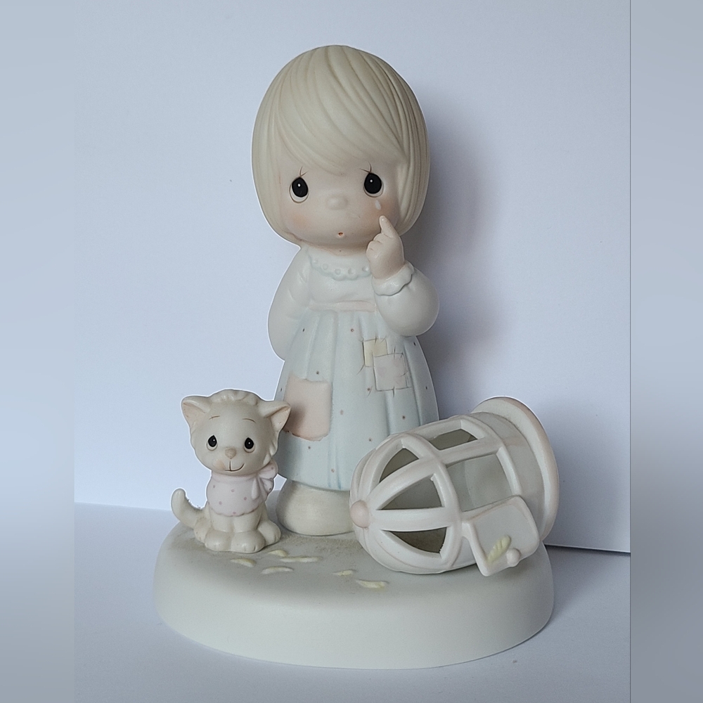 Precious Moments Girl Bird Religious Lord Giveth Porcelain Collectible Figurine